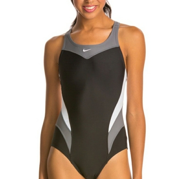 nike women's victory color block power back tank swimsuit